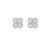 “Lucky Blossom” Four-Leaf Diamond Earrings