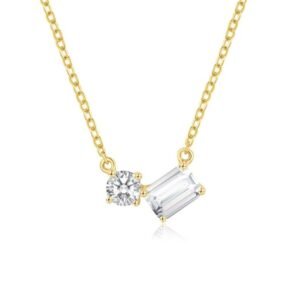 258b1a2a88eb838b240bde9d3829ec74 Geometric Glow Double Diamond Pendant Necklace