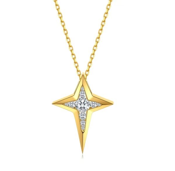 63771a4ffb6d0b1048e4154afcc674a1 “Chasing Light Star” Gold Diamond Necklace