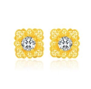 6a7ccfc539a3c402bf000d693ca58819 Floral Design Diamond Earrings