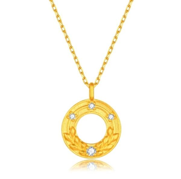 Golden Moon Ring Full Gold Diamond Necklace