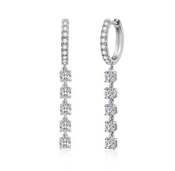 “Gleaming Cascade” Diamond Tassel Drop Earrings