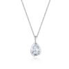 Tear of Love Sterling Silver Diamond Pendant Necklace
