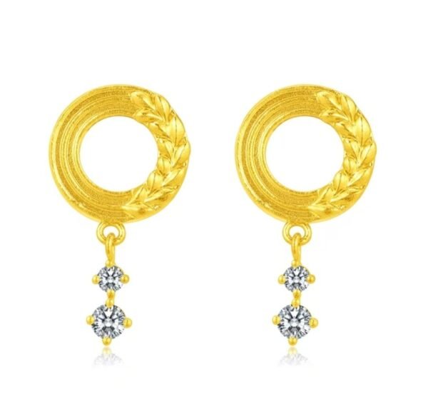 Minimalist Gold Hoop Diamond Earrings