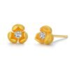 Floral Whisper Gold Zircon Earrings